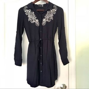 ALLOY long-sleeve button front dress/tunic